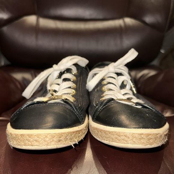 Michael Kors Black Leather & Canvas Trainers - Picture 9 of 16